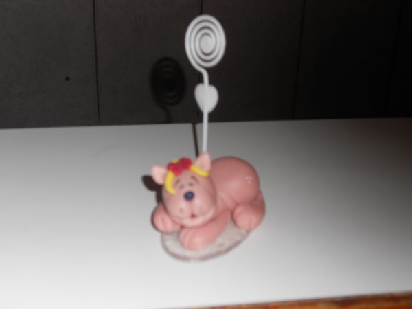 PORTA RECADOS CACHORRINHO ROSA